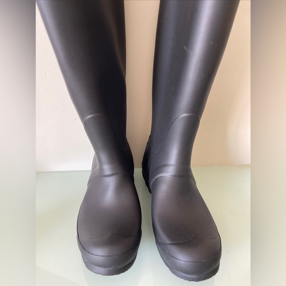Worn Once Hunter Original Tall Rain Boots Black Refined Women's 7 - Picture 2 of 10